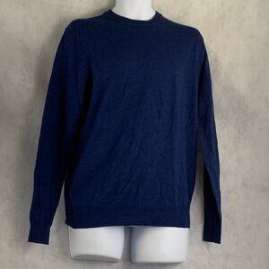 Club Room Men's Crewneck Merino Wool Blend Pullover Sweater, Crew Blue, Small